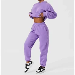 Pullover kangaroo pocket Hoodie Sweatpants Set Unisex Sweatsuit Outfits Hoodie Jogger  Women Custom Logo Tracksuit Two Piece Set